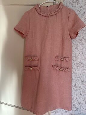 Designer look alike Pink Braided Collar Dress nwt